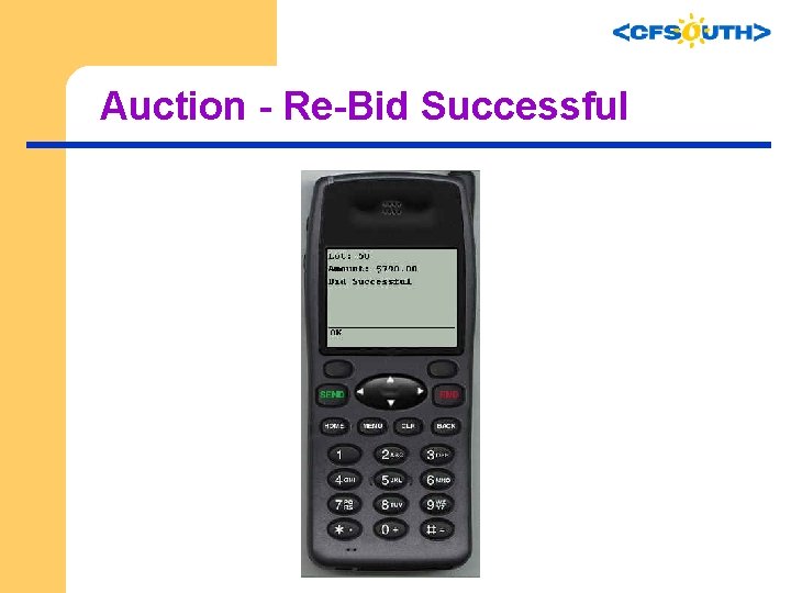 Auction - Re-Bid Successful 