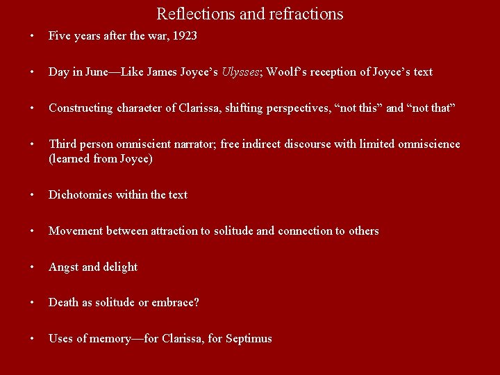 Reflections and refractions • Five years after the war, 1923 • Day in June—Like