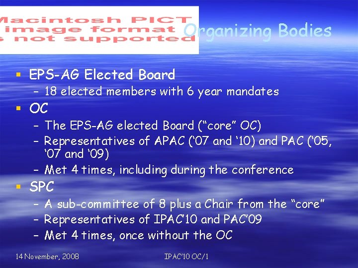 Organizing Bodies § EPS-AG Elected Board – 18 elected members with 6 year mandates