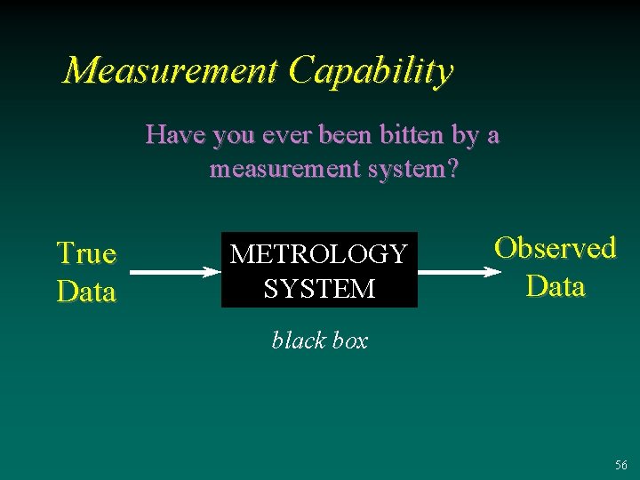 Measurement Capability Have you ever been bitten by a measurement system? True Data METROLOGY