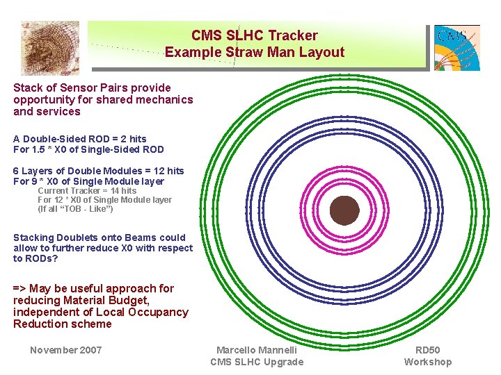 CMS SLHC Tracker Example Straw Man Layout Stack of Sensor Pairs provide opportunity for