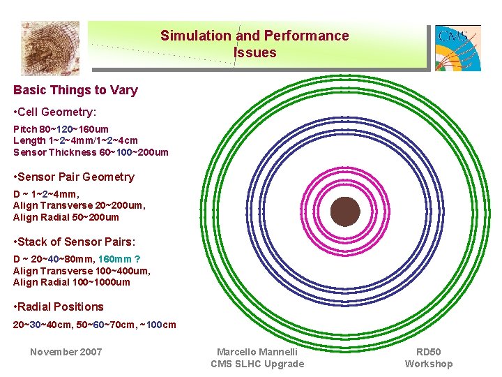 Simulation and Performance Issues Basic Things to Vary • Cell Geometry: Pitch 80~120~160 um