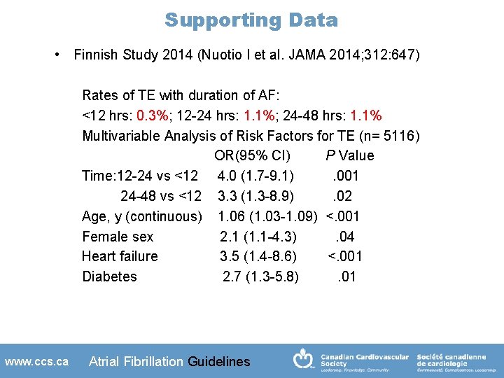 Supporting Data • Finnish Study 2014 (Nuotio I et al. JAMA 2014; 312: 647)