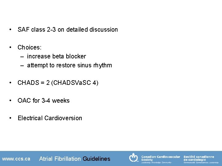  • SAF class 2 -3 on detailed discussion • Choices: – increase beta