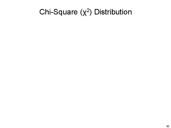 Chi-Square (χ2) Distribution 40 