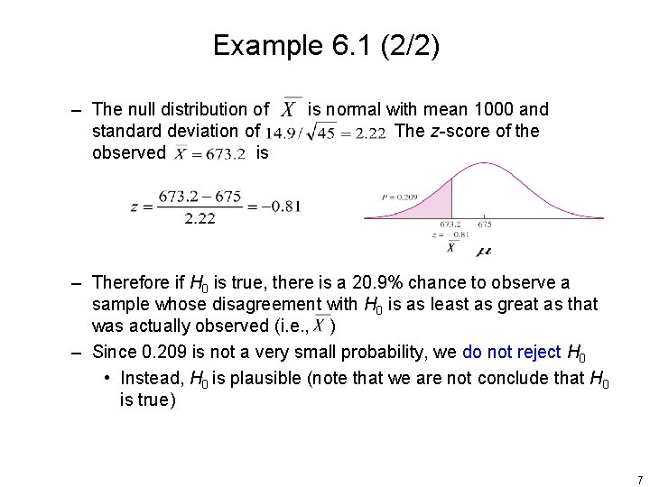 Example 6. 1 (2/2) – The null distribution of standard deviation of observed is
