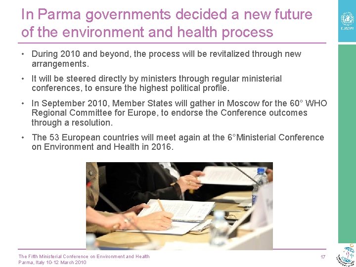 In Parma governments decided a new future of the environment and health process •