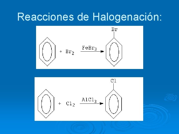 Reacciones de Halogenación: 