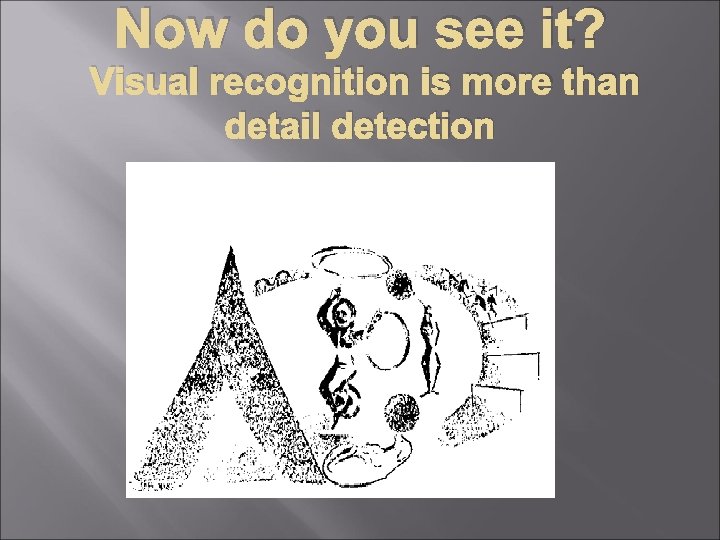 Now do you see it? Visual recognition is more than detail detection 