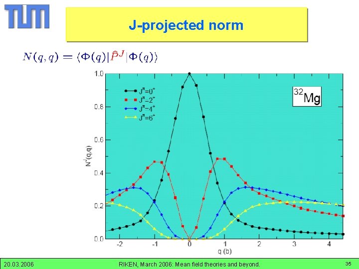 J-projected Normnorm Mg-32 J-projected 20. 03. 2006 RIKEN, March 2006: Mean field theories and