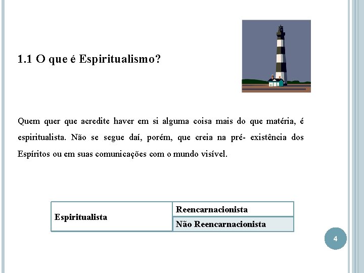 1. 1 O que é Espiritualismo? Quem quer que acredite haver em si alguma
