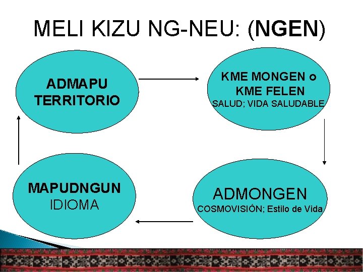 MELI KIZU NG-NEU: (NGEN) ADMAPU TERRITORIO MAPUDNGUN IDIOMA KME MONGEN o KME FELEN SALUD;