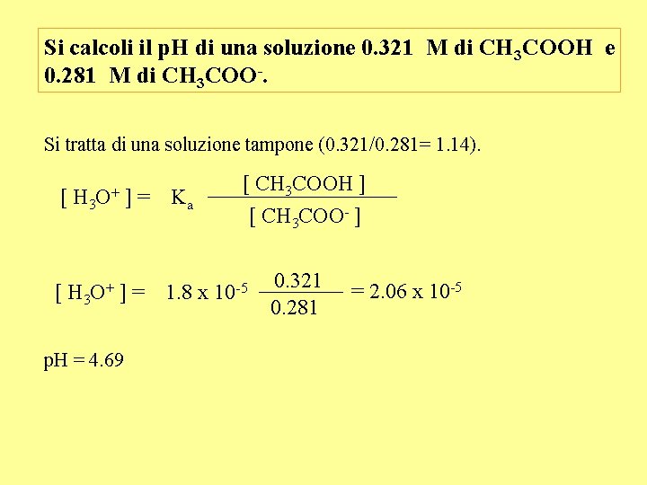 Si calcoli il p. H di una soluzione 0. 321 M di CH 3