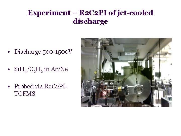 Experiment – R 2 C 2 PI of jet-cooled discharge • Discharge 500 -1500