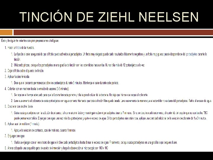 TINCIÓN DE ZIEHL NEELSEN 