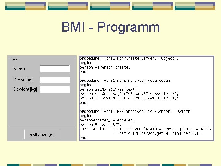 BMI - Programm 