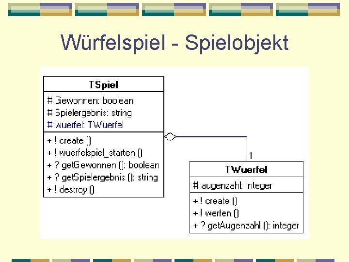 Würfelspiel - Spielobjekt 