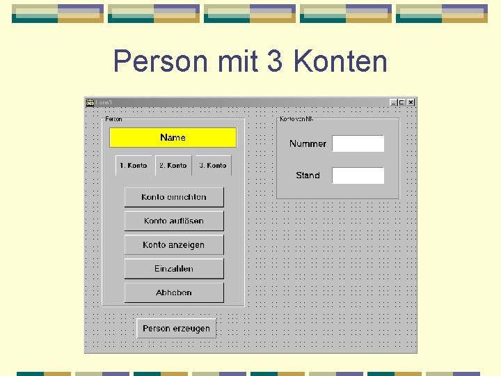 Person mit 3 Konten 