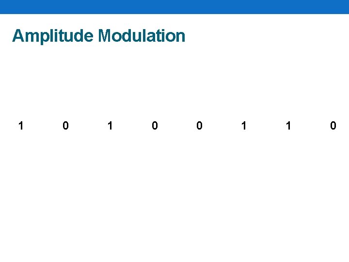 Amplitude Modulation 1 0 0 1 1 0 
