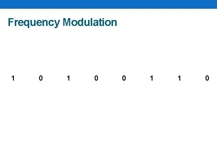 Frequency Modulation 1 0 0 1 1 0 