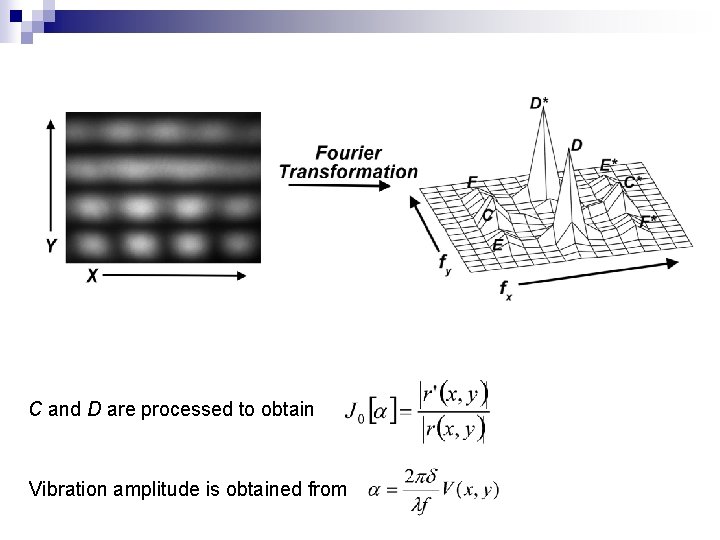 C and D are processed to obtain Vibration amplitude is obtained from 