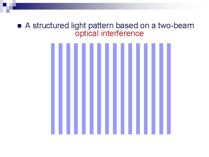 n A structured light pattern based on a two-beam optical interference 