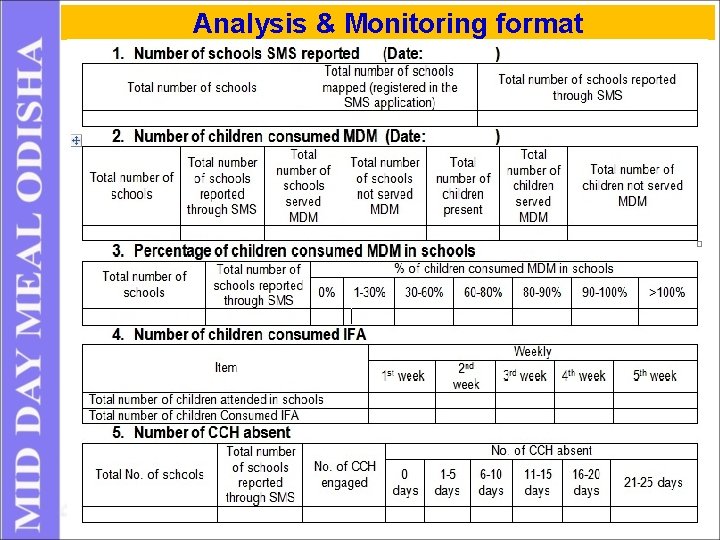 Analysis & Monitoring format 