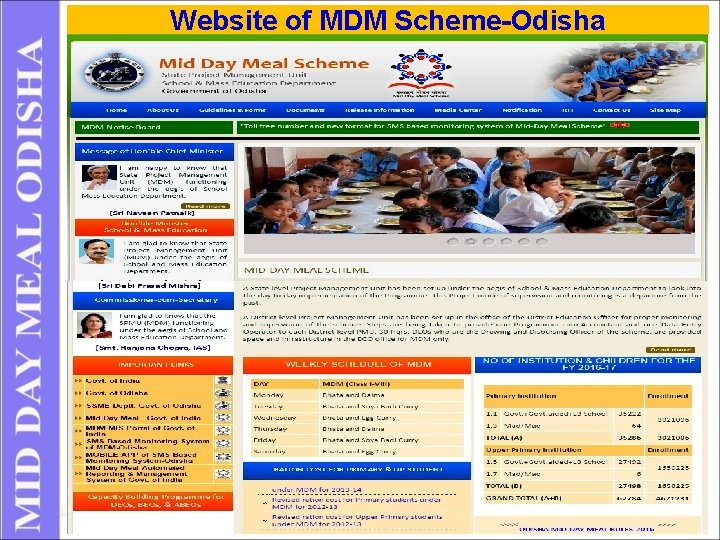 Website of MDM Scheme-Odisha 