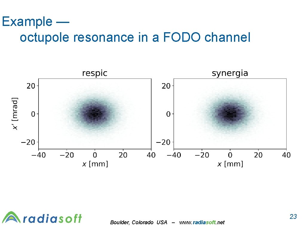 Example — octupole resonance in a FODO channel Boulder, Colorado USA – www. radiasoft.