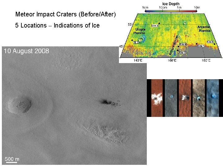 Meteor Impact Craters (Before/After) 5 Locations – Indications of Ice 