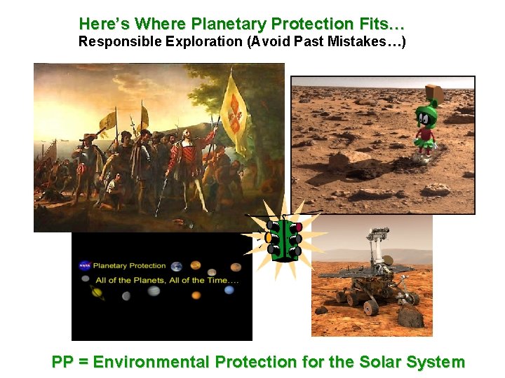 Here’s Where Planetary Protection Fits… Responsible Exploration (Avoid Past Mistakes…) PP = Environmental Protection