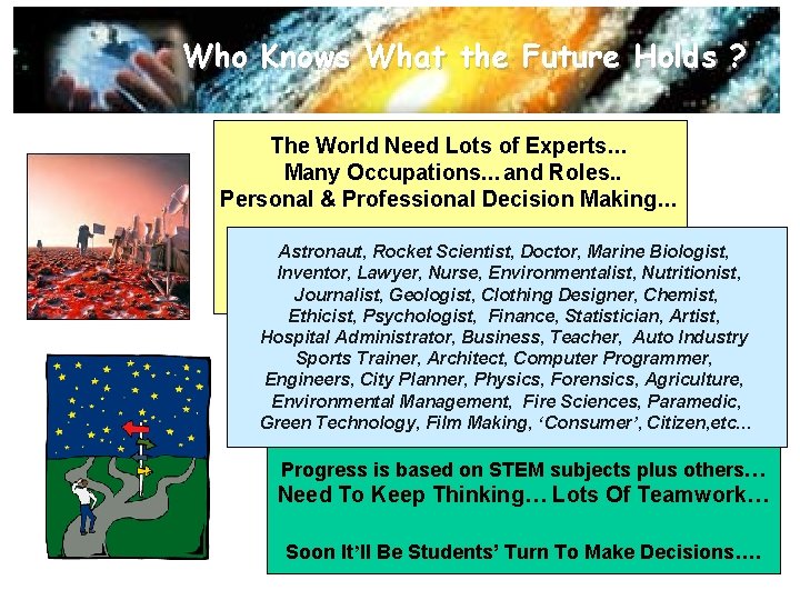 Who Knows What the Future Holds ? The World Need Lots of Experts… Many