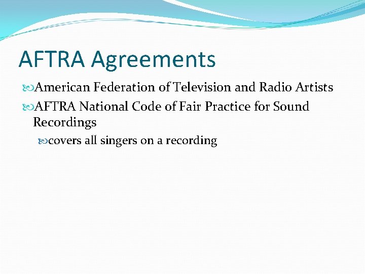 AFTRA Agreements American Federation of Television and Radio Artists AFTRA National Code of Fair
