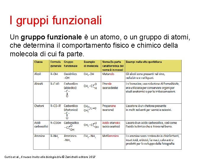 I gruppi funzionali Un gruppo funzionale è un atomo, o un gruppo di atomi,