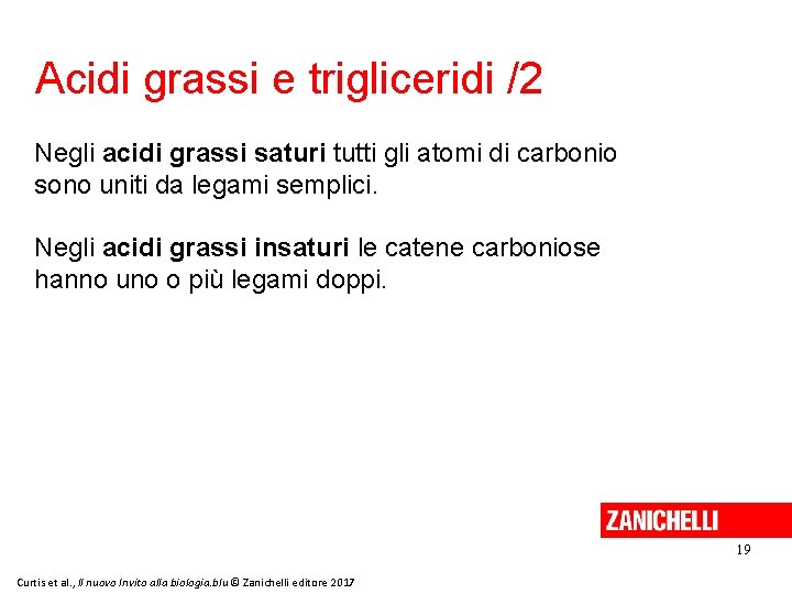 Acidi grassi e trigliceridi /2 Negli acidi grassi saturi tutti gli atomi di carbonio