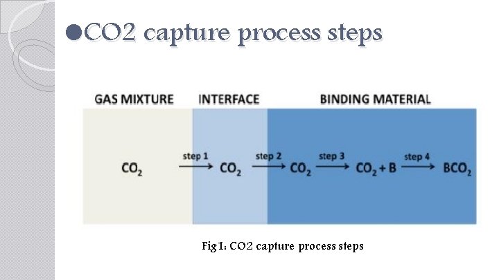  CO 2 capture process steps Fig 1: CO 2 capture process steps 