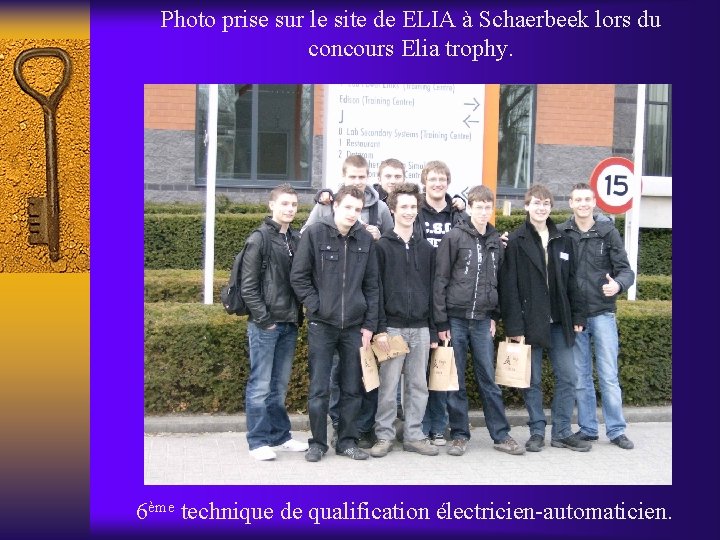 Photo prise sur le site de ELIA à Schaerbeek lors du concours Elia trophy.