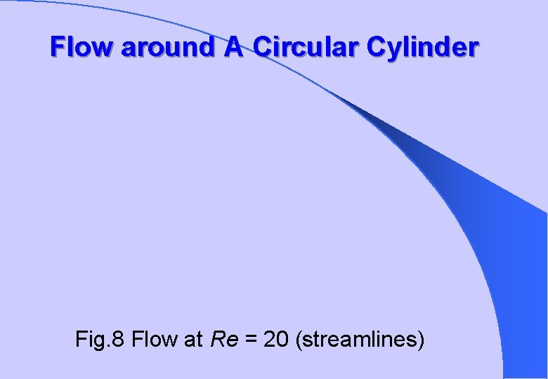 Flow around A Circular Cylinder Fig. 8 Flow at Re = 20 (streamlines) 