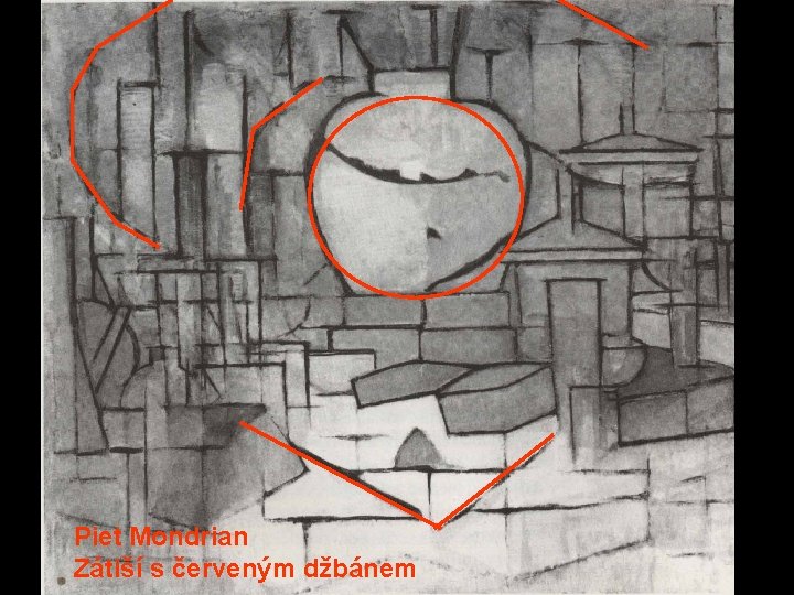 Piet Mondrian Zátiší s červeným džbánem 
