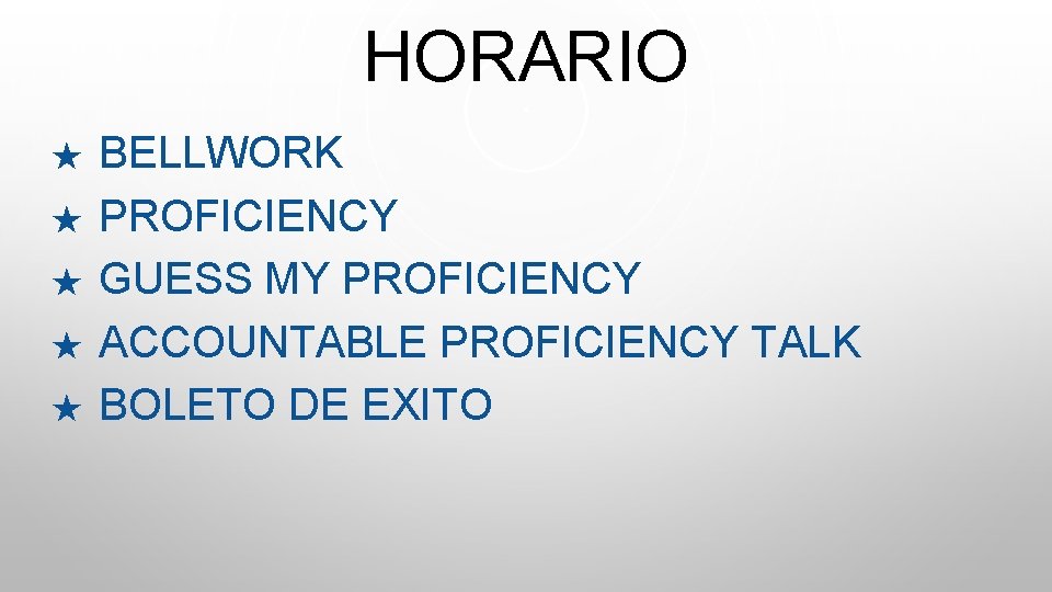 HORARIO ★ ★ ★ BELLWORK PROFICIENCY GUESS MY PROFICIENCY ACCOUNTABLE PROFICIENCY TALK BOLETO DE