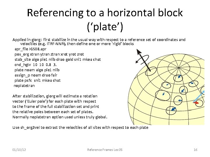 Referencing to a horizontal block (‘plate’) Applied in glorg: first stabilize in the usual