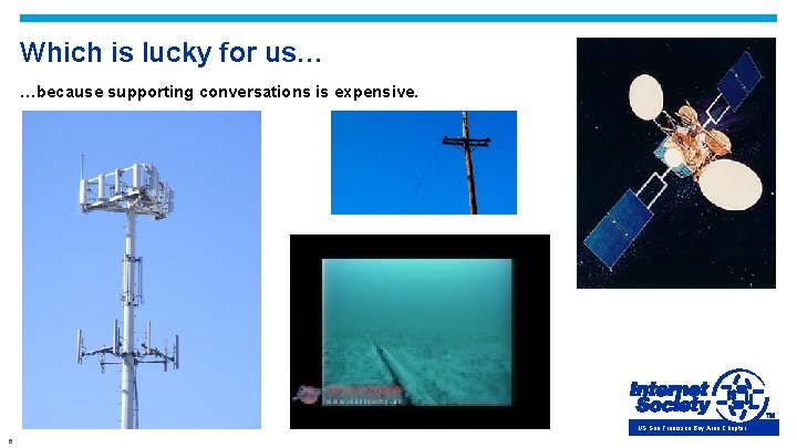 Which is lucky for us… …because supporting conversations is expensive. US San Francisco Bay