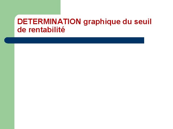 DETERMINATION graphique du seuil de rentabilité 