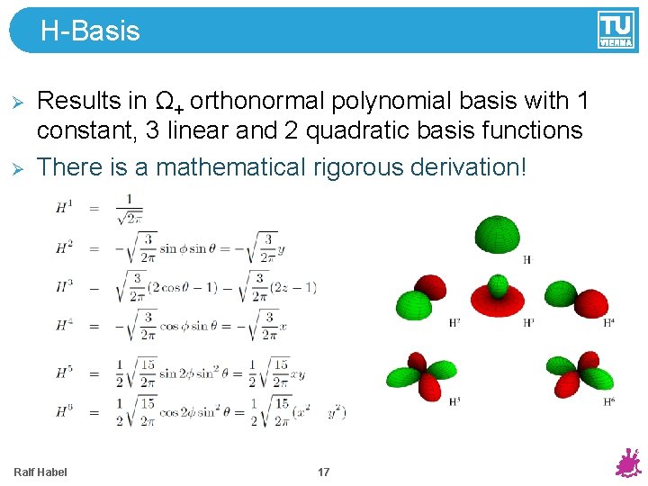 H-Basis Ø Ø Results in Ω+ orthonormal polynomial basis with 1 constant, 3 linear H-Basis Ø Ø Results in Ω+ orthonormal polynomial basis with 1 constant, 3 linear
