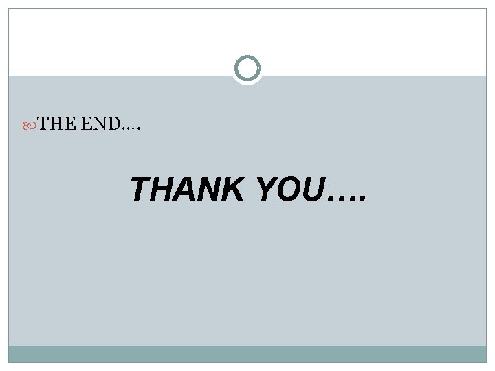 THE END…. THANK YOU…. THE END…. THANK YOU….