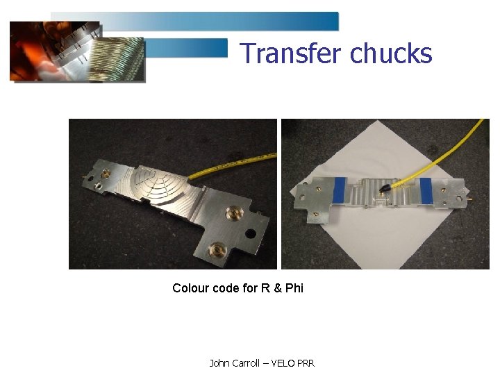 Transfer chucks Colour code for R & Phi John Carroll – VELO PRR 