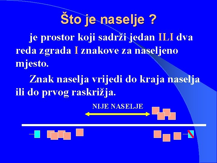 Što je naselje ? je prostor koji sadrži jedan ILI dva reda zgrada I