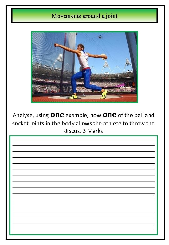 Movements around a joint Analyse, using one example, how one of the ball and