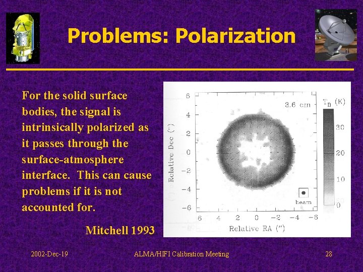 Problems: Polarization For the solid surface bodies, the signal is intrinsically polarized as it