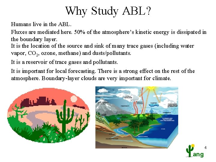 Why Study ABL? Humans live in the ABL. Fluxes are mediated here. 50% of